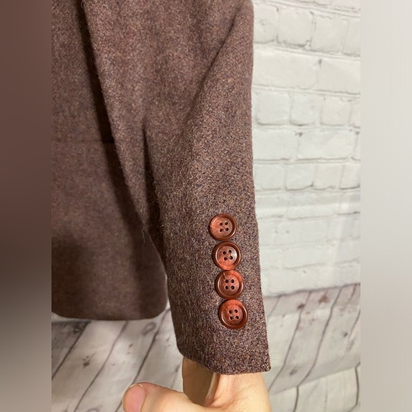 Raffinati Mens Burgundy Tweed Fleck Wool Classic Sport Coat Blazer Jacket - Picture 2 of 8